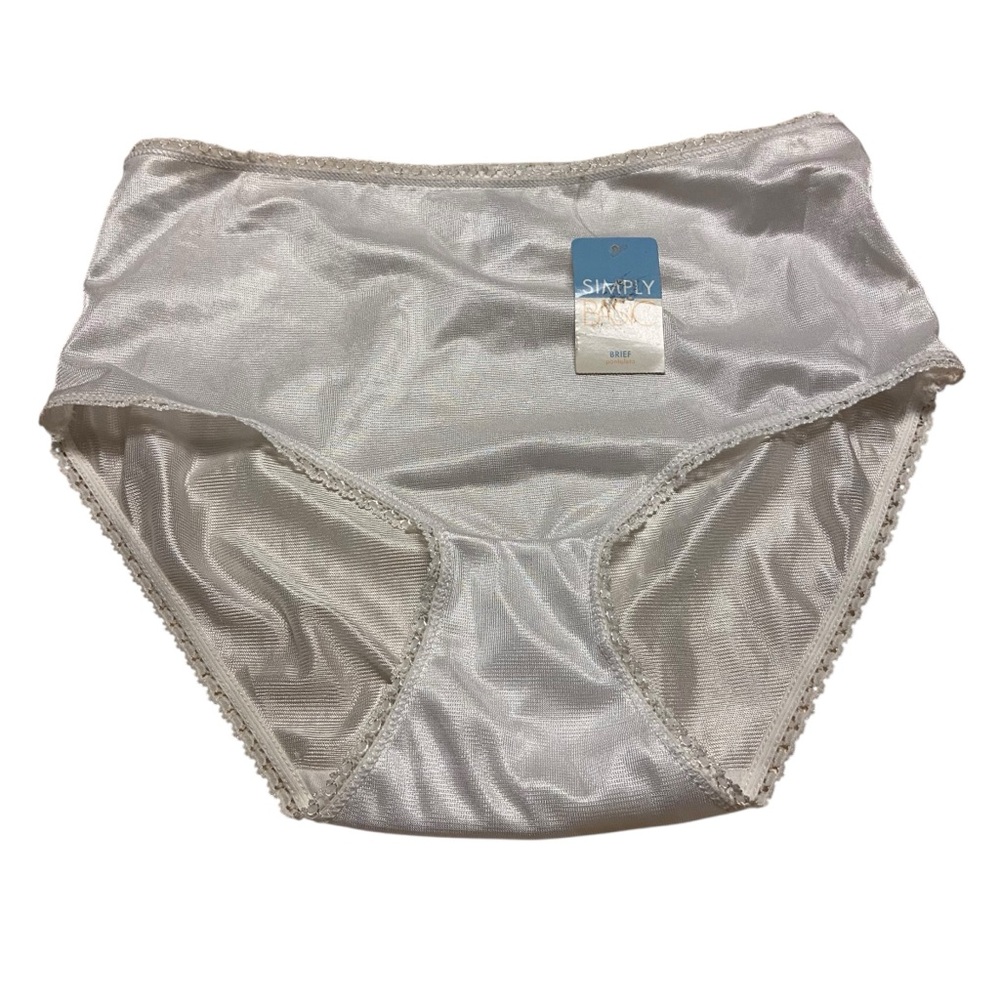 Vintage Panties Womens Small Simply Basic White Nylon Sissy Panty New NWT Retro